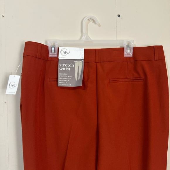 Cato Size 16 Curvy Fit Stretch Waist Burnt Orange Trousers - Picture 4 of 7